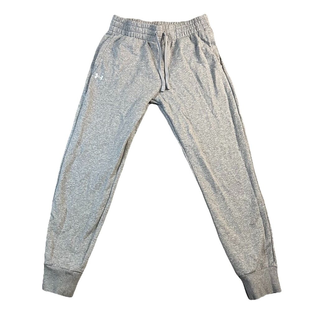 Under Armour Women's Jogger Sweatpants Drawstring Pockets Gray Size M